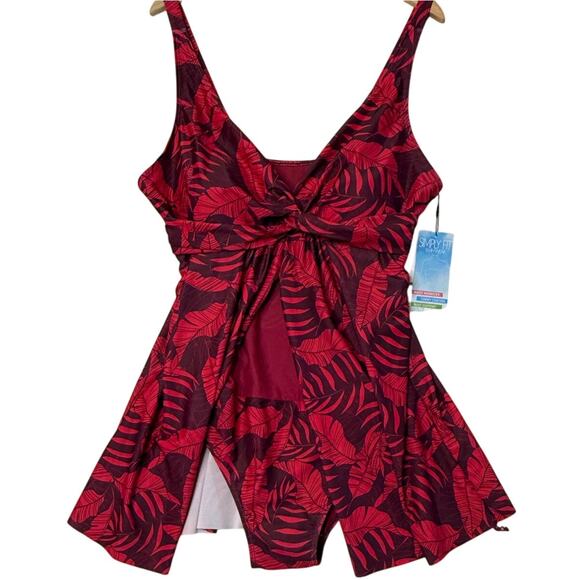 Slim Fit One Piece Tropical Swimwear Size 1X - Picture 4 of 12